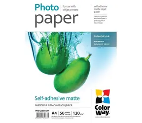 COLORWAY Samolepicí fotopapír / Matný / A4 / 50 listů