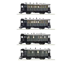 Roco 6200197 Sada 4 ks osobních vagónů K.Bay.Sts.B. / měřítko H0 (1:87) / délka 568 mm / od 14 let