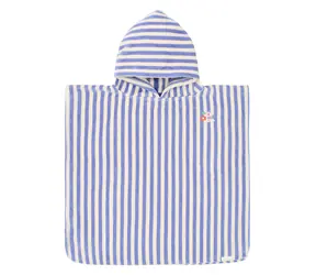 Little Dutch Plážové pončo Dreamy Purple Stripe / Osuška s kapucí / 100% organická bavlna