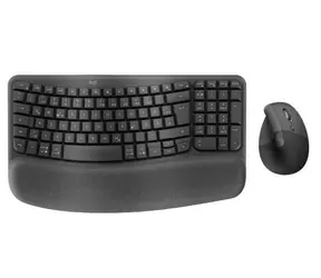 Logitech Wave Keys + Lift Combo grafitová / Bezdrátová sada klávesnice a myši / Ergonomická / US layout