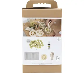Creativ Company Výroba mýdla Loofah Olive Green / Kreativní sada / lufa a olivový olej / výroba 4 mýdel