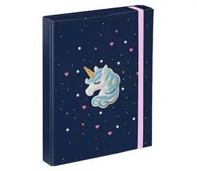 BAAGL Desky na školní sešity A5 Unicorn Gold / Školní desky / 17 x 23 x 3 cm