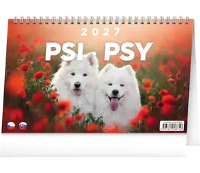 NOTIQUE Psi – Psy 2027 / Stolní kalendář / CZ/SK / 23,1 × 14,5 cm