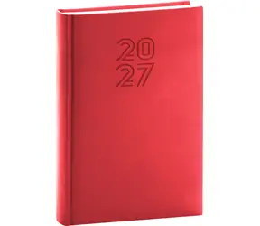 NOTIQUE Aprint 2027 červená / Denní diář / A5 / česko-slovenské kalendárium