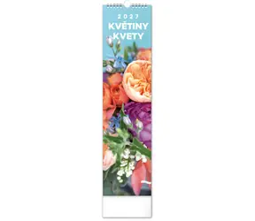 NOTIQUE Nástěnný kalendář Květiny – Kvety 2027 / 12 x 48 cm