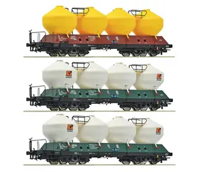 Roco 6600180 Sada nákladních vozů na cement Uacs ČD IV / 3dílná / měřítko H0 (1:87) / délka 498 mm / od 14 let