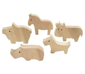 Creativ Company Dřevěná zvířátka z farmy / Kreativní sada / 10 figurek / výška 4,5–8,7 cm / od 3 let