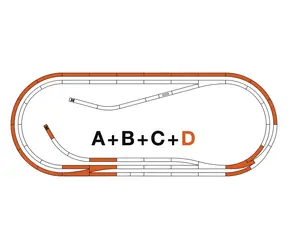 Roco 42022 Line - Sada kolejí D (oblouk) s podložím / Měřítko: H0 (1:87) / od 15 let