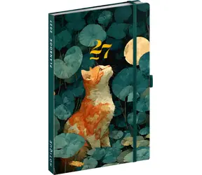 NOTIQUE Planbook Kočka 2027 / Diář se zápisníkem / 13 × 21 cm