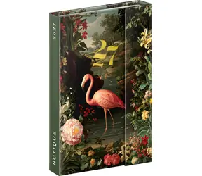 NOTIQUE Flamingo 2027 / Týdenní diář / magnetické uzavírání / anglická verze / 11 x 16 cm