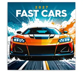 NOTIQUE Fast Cars 2027 / Poznámkový kalendář / 30 × 30 cm