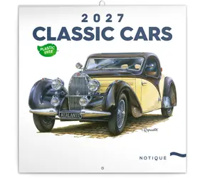 NOTIQUE Kalendář Classic Cars – Václav Zapadlík 2027 / Poznámkový / 30 × 30 cm / Plastic Free