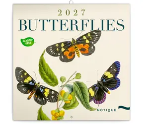 NOTIQUE Motýli 2027 / Poznámkový kalendář / 30 × 30 cm / Plastic Free