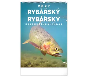 NOTIQUE Rybářský kalendář 2027 CZ/SK / Nástěnný kalendář / 33 × 46 cm