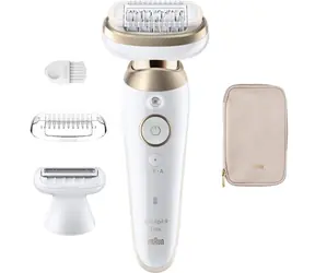 Braun Silk-épil 9 Flex 9-030 bílá-zlatá / Epilátor / 40 pinzet / 2 rychlosti / 50 min provoz / Wet&Dry
