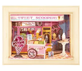 RoboTime Sweet Scoopery Zmrzlinářství / 3D dřevěná skládačka v rámečku / 183 dílků / od 14 let