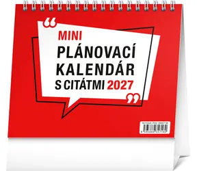 NOTIQUE Plánovací s citáty 2027 / Stolní kalendář / 16,5 × 13 cm