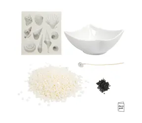 Creativ Company Kreativní sada Seashells / Výroba svíček / sójový vosk / terakotová miska