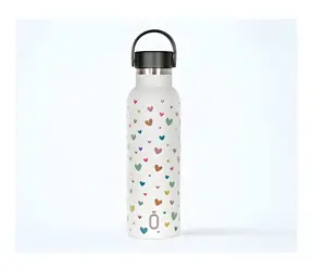 Runbott Hearts Cream / Termoláhev / 600 ml / vakuová izolace / nerezová ocel