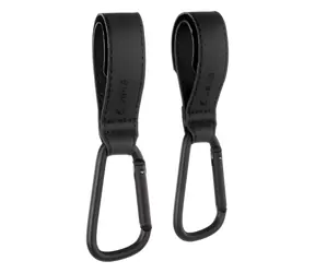 Jané Úchyty na kočárek černá / Háčky na kočárek / 2 ks / hliník / nosnost 5 kg