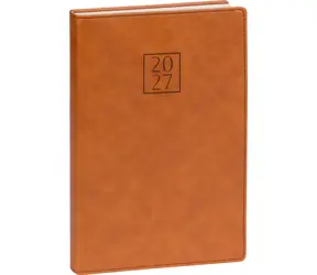 NOTIQUE Prestigio 2027 hnědý / Denní diář / 15 × 21 cm