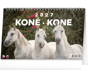 NOTIQUE Stolní kalendář Koně – Kone CZ/SK 2027 / 23.1 x 14.5 cm