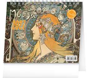 NOTIQUE Stolní kalendář Alfons Mucha 2027 / Stolní kalendář / 16,5 × 13 cm