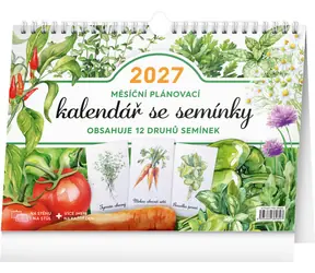 NOTIQUE Měsíční plánovací se semínky 2027 / Stolní kalendář / 30 × 21 cm