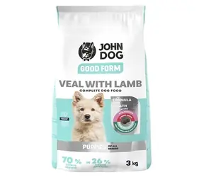 John Dog Junior Good Form telecí s jehněčím 3 kg / Granule pro psy / junior / bez lepku / bez sóji