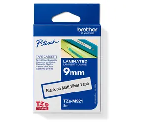 Brother TZe-M921 / Páska do tiskárny štítků / 9 mm / černý tisk / stříbrný podklad / 8 m