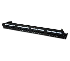 DATACOM Patch panel 24x DUAL černý / RJ-45 / CAT5E / UTP / 1U / 19" / vyvázání
