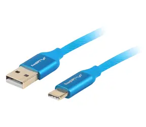 Lanberg USB-C na USB-A 1.8m modrá / Kabel USB / 2.0 / 480 Mbit/s