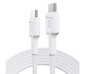 Green Cell PowerStream KABGC29W bílá / Kabel / USB-C - USB-C / USB 3.2 Gen 1 / 2 m / 60 W