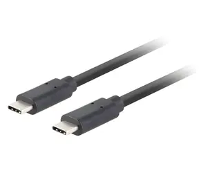 Lanberg USB-C černá / Kabel USB-C / USB 3.2 Gen 2 / 1 m / 10 Gbit/s / 100 W PD