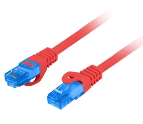 Lanberg S/FTP CAT6A 1m červená / Patch kabel / RJ45-RJ45 / LSZH