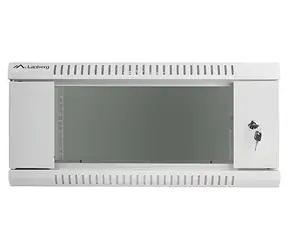 Lanberg WF01-6404-10S šedý / Nástěnný rozvaděč 19" / 4U / 600×450 mm / prosklené dveře / flat pack