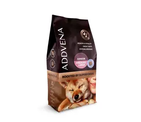 ADDVENA Boosted by Superfoods Junior Beef / Kompletní krmivo pro psy / bez obilovin / střední a velká plemena / 10 kg