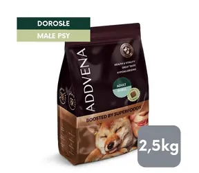 ADDVENA Boosted by Superfoods Adult Small Beef / Granule pro psy / malá plemena / hovězí / 2,5 kg