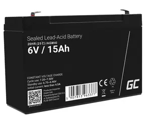 Green Cell AGM40 / Baterie / VRLA AGM / 6V / 15Ah