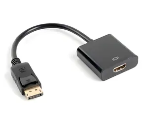 Lanberg černá / Redukce / DisplayPort (M) na HDMI (F) / 10 cm / 1080p / 60 Hz