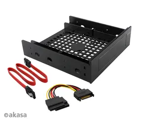 AKASA AK-HDA-12 / Adaptér pro HDD/SSD / 5,25" na 3,5" / s SATA kabely