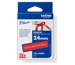 Brother TZE-RW54 páska vínově červená / zlatý tisk / šířka 24mm / 4m