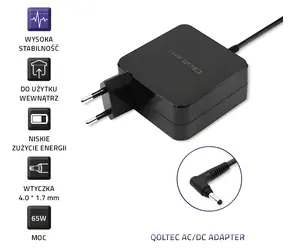 Qoltec 51751 černá / Adaptér pro notebooky Huawei / 65W / 19V / 3.42A / 4.0x1.7 mm