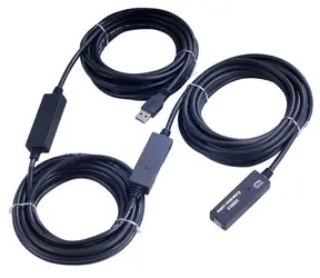 PremiumCord USB 3.0 AM-AF černá / Prodlužovací kabel s repeaterem / 20 m / 5 Gbps