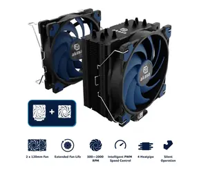 Akasa AK-CC4021KT01 Alucia Bundle / Chladič CPU / 2× 120 mm / 210 W TDP / pro Intel a AMD