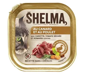 Shelma Duck and Chicken Paté 100 g / Vlhké krmivo pro kočky / kachna a kuře / bez obilovin
