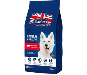 Butcher's Natural & Healthy Adult 15 kg / Granule pro psy / hovězí / bez konzervantů / všechna plemena