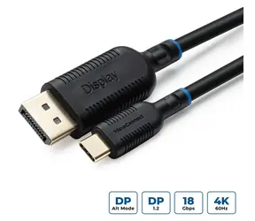 MicroConnect kabel USB-C (M) - DisplayPort (M) 3m černá / 4K