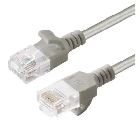 MicroConnect CAT6 U/UTP SLIM 1.5m šedá / Patch kabel / RJ-45 / PVC
