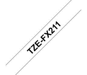 Brother TZE-FX211 bílá/černá / Páska do štítkovače / flexibilní / 6 mm / 8 m
